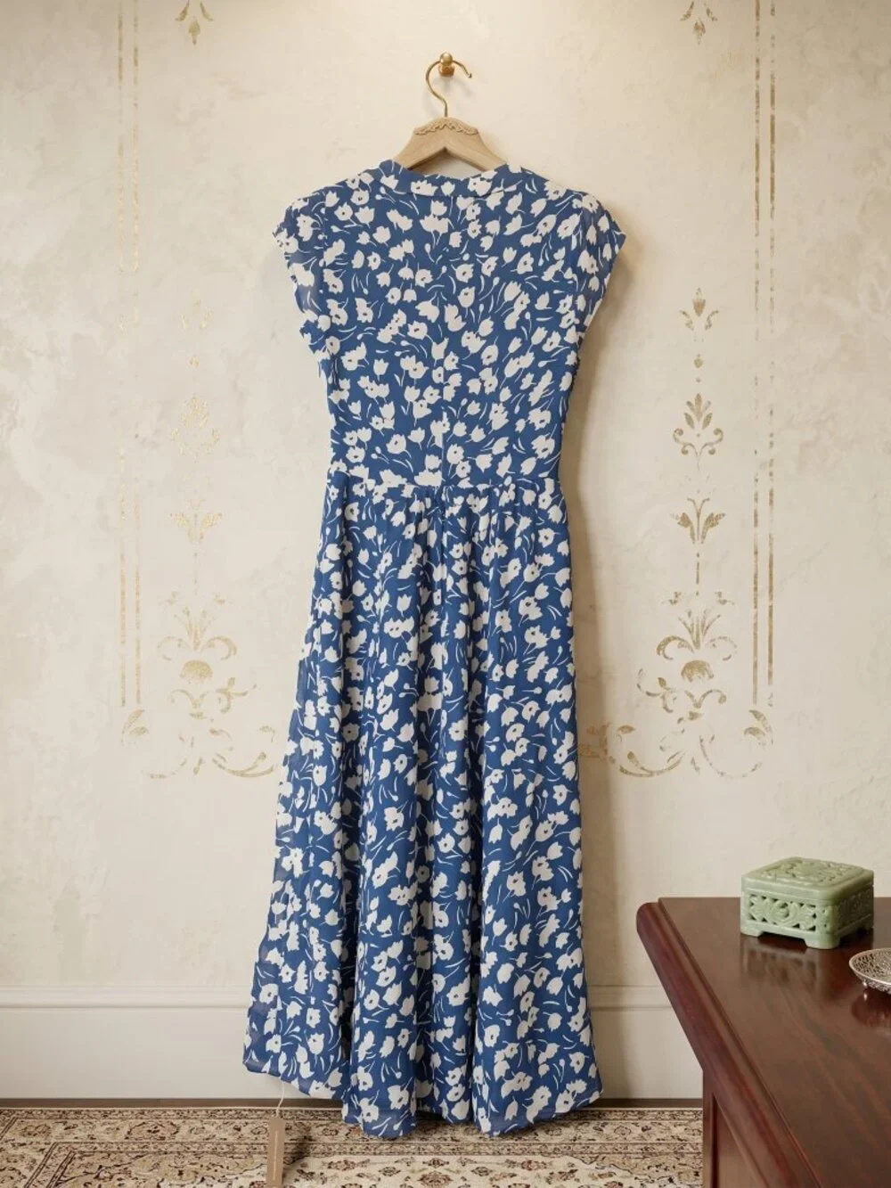 NWD Reformation Alisa Midi Dress in Blue Floral - Size 0 - Picture 5 of 10